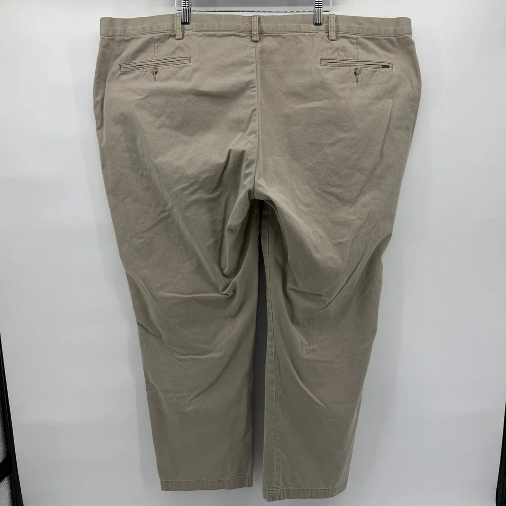 Polo Ralph Lauren Chino Pants Mens 52x32 Tan Khaki Classic Fit Cotton Twill‎